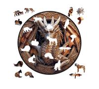 Puzzle Dragon en un Kit de Modelos de visión 3D 3D de Forma única de Forma, Comercio de Madera para Adultos | Juguetes pedagógicos y de Aprendizaje, de Madera en Forma Animal. Rompecabeza