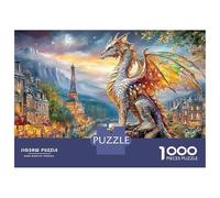 Puzzle Dragon Gold 1000 piezas Rompecabezas en repuestos Rue de Style Parisino Juegos de actividad familiar estimulantes Alta dificultad Cartón 100% reciclado Decoración del hogar 52x38cm/1000 piezas
