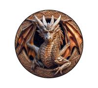 Puzzle Dragon - Madera 28,9cm 150 Piezas | Puzzle Mecánico Dragón de Madera | Rompecabezas Animal con Caja de Madera | Rompecabezas 3D Dragones de Cueva para Aprendizaje, Juego Y Creatividad