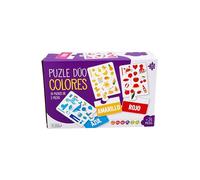 Puzzle Dúo Colores | Juego Educativo Infantil +24 Meses | 10 Puzzles de 2 Piezas | Aprende Colores y Objetos