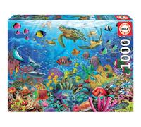 Educa - Puzzle de 1000 Piezas para Adultos | Tortugas en el Paraíso. Incluye Pegamento Fix Puzzle. A Partir de 14 años (19266)