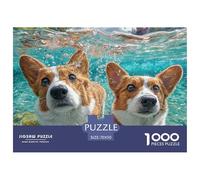 Puzzle Educativo 1000 Piezas Perro Bonito, Dos Corgis Orillas del Lago, Decoración Pared y Regalo para Adultos, 70x50cm