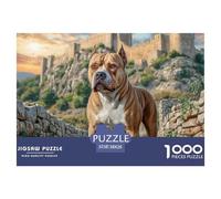 Puzzle Educativo Anti Estrés 1000 Piezas Perro Grande Ruinas Castillo, Regalo Decoración Pared Adultos 38x26cm