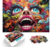 Puzzle educativo de 1000 piezas para adultos, cabeza de monstruo gigante, con póster a juego y hoja de preguntas para adolescentes a partir de 14 años, 26 x 38 cm