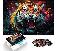 Puzzle educativo de 1000 piezas para adultos, colorido tigre enojado, entrena tu cerebro y tus manos para adolescentes a partir de 14 años, 26 x 38 cm