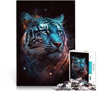 Puzzle educativo de 1000 piezas para adultos galaxia animal tigre educativo mejora la memoria para jóvenes a partir de 14 años, 26 x 38 cm