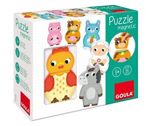 Puzzle Educativo GOULA 12 Piezas, Magnetic Animales Granja