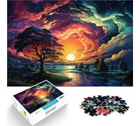 Puzzle educativo para adultos, 1000 piezas, juego familiar, 26 x 38 cm, diseño de milagro bajo el atardecer