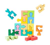 Puzzle educativo para niños, juego educativo para asignar formas geométricas, de madera de 16 piezas, para niñas de 4 a 6 años para aprender para el hogar, la escuela y la guardería