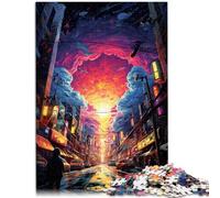 Puzzle educativo Tokio 1000 piezas para adultos, antiestrés, con póster y hoja de preguntas y respuestas, 38 x 52 cm