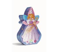 Puzzle El Hada y el Unicornio de Djeco - 36 piezas con caja en forma de silueta decorativa