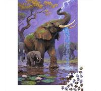 Puzzle Elefante 1000 Piezas para Adultos Juego Difícil De Madera Rompecabezas Elefante Bebé Elefante Decorativo Regalo Ideal 1000pcs (75x50cm)