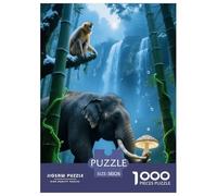 Puzzle Elefante 1000 Piezas - para Adultos Puzzles De Golden Monkey Bamboo Bosque, Desafío Mental Y Juego Complejo, DecoRataivo, Regalo para Hombre 38x26cm/1000pcs
