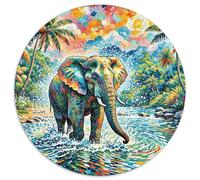 Puzzle Elefante 1000 Piezas para Adultos Y Niños Juego Familiar De Cochetón Rompecabezas Elefante Agua Decorativo Regalo Original 1000pcs (67.5x67.5cm)