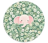 Puzzle Elefante Rosa 1000 Piezas para Adultos Juego Relajante de cartón Puzzles Elefante Rosa Flores Verdes Decorativo Regalo para Hombre 1000pcs (67.5x67.5cm)