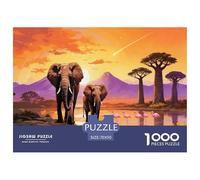 Puzzle Elefante y Flamingo De 1000 Piezas Animal Rompecabezas para Adultos De 1000 Piezas Pintura Regalo 70x50cm/1000pcs