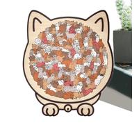 Puzzle En Bois En Forme De Chat - 135 Pièces Décoratives Colorées | Jeu D’Apprentissage Stem Créatif Pour Adultes Famille | Jouet Éducatif Relaxant, Décoration Maison, Cadeau Noël