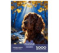 Puzzle English Cocker Spaniel 1000 Piezas - para Adultos Rompecabezas De Arroyo del Bosque, Desafío Mental Y Juego Complejo, Decorativo, Regalo Ideal 52x38cm/1000pcs