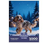 Puzzle English Cocker Spaniel 1000 Piezas - para Adultos Y Niños Rompecabezas De Bosque de Pinos Nevados, Juego EduGatoivo, Decorativo, Regalo Ideal 38x26cm/1000pcs