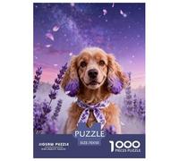 Puzzle English Cocker Spaniel 1000 Piezas - para Adultos Y Niños Rompecabezas De Campo de Lavanda, Juego Divertido E Instructivo, Arte Decorativo, Regalo Ideal 70x50cm/1000pcs