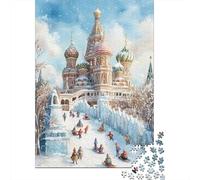 Puzzle Escena de la Catedral de Invierno De 1000 Piezas Interesante Rompecabezas para Adultos De 1000 Piezas Pintura Entretenimiento Creativo 52x38cm/1000pcs