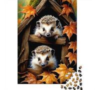 Puzzle Escena de otoño de Erizo De 1000 Piezas Animales Rompecabezas Hombres Y Mujeres De 1000 Piezas Decoracion Entretenimiento Creativo 38x26cm/1000pcs