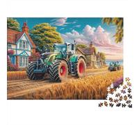 Puzzle Escena de Tractor Rural 1000 Piezas para Adultos, Puzzle Ilustración de Campo clásico Adultos, Juego De Rompecabezas De Habilidad Difícil De Completar 70x50cm/1000pcs