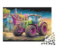 Puzzle Escena del Tractor Rural Ilustración Rural Vibrante Rompecabezas De 1000 Piezas - Desafiante, Regalo, Decoración del Hogar, para Adultos 52x38cm/1000pcs