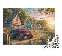 Puzzle Escena del Tractor Rural Vintage Pintura del Campo Rompecabezas 1000 Piezas - Regalo, Juego Familiar, Decoración del Hogar, Adultos 52x38cm/1000pcs