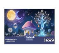 Puzzle Escena Nocturna de la casa de la Seta de la fantasía De 1000 Piezas Interesante Rompecabezas Hombres Y Mujeres De 1000 Piezas Pintura Hobby 38x26cm/1000pcs