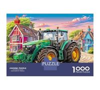 Puzzle Escena Tractor Rural 1000 Piezas - para Adultos Puzzles De Paisaje Pueblo Dibujos Animados, Divertido, Desafiante E Instructivo Arte Decorativo, Regalo Original 52x38cm/1000pcs