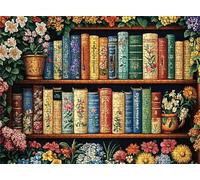 Puzzle Estante para Libros Flor Diseño de Patrones | con Exquisita Caja de Embalaje | Puzzle 5000 Piezas | Piezas Encajan Perfectamente | Letras Parte Posterior | Rompecabezas Toda Familia s7h-946