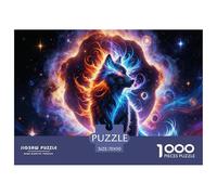 Puzzle Estrella de Espejismo Lobo De 1000 Piezas Animal Rompecabezas para Adultos De 1000 Piezas Decoracion Entretenimiento Creativo 70x50cm/1000pcs