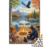 Puzzle Familia del Oso de Fuego De 1000 Piezas Interesante Rompecabezas para Adultos De 1000 Piezas Pintura Regalo 38x26cm/1000pcs