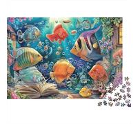 Puzzle Familiar Carp 1000 Piezas Adultos Pez Submarino Libro Burbujas Premium Grueso Resistente Desafiante Alivio Estrés 70x50cm/1000pcs