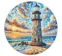 Puzzle Faro 1000 Piezas para Adultos Y Niños Juego Difícil De Cochetón Puzzles Faro Mosaico Vidrio Decorativo Regalo para Hombre 1000pcs (67.5x67.5cm)