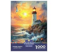 Puzzle Faro costero 1000 Piezas para Adultos, Puzzle Atardecer Marino Adultos, Juego Didáctico Decoración para El Hogar 70x50cm/1000pcs