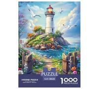 Puzzle Faro Costero 1000 Piezas para Adultos, Rompecabezas Paisaje Costero Adultos, Juego De Rompecabezas Decoración para El Hogar 38x26cm/1000pcs