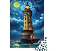 Puzzle Faro Nocturno Estrellado De 1000 Piezas Interesante Rompecabezas para Adultos De 1000 Piezas Juego Regalo 52x38cm/1000pcs