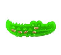 Puzzle Feeder Dog Toy, Crocodile Treat Dispenser, Interactive Slow Eating Design, Durabled Chew Material Green Silicone for Training, Fetch, Outdoor Play, 6.3x2.36x1.57 Inches