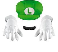 Puzzle Fiesta Kit Carnaval Super Mario Luigi Guantes de Sombrero Y Bigote Niño