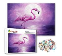 Puzzle Flamenco Puzzle 1000 Piezas Luna, Rompecabezas Imposible Desafiante, Adultos Madera Jigsaw, Juegos de Rompecabezas para Toda la Familia con Reducción de Presión, Regalos para Mujeres K-0