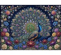 Puzzle Flor Pavo Real Diseño de Patrones | con Exquisita Caja de Embalaje | Puzzle 5000 Piezas | Piezas Encajan Perfectamente | Letras la Parte Posterior | Rompecabezas Adultos Toda Familia s7h-883