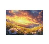 Puzzle Flor Puzzle 1500 Piezas Atardecer Imposible, DIY Obra de Arte de Juego de Rompecabezas para Adultos, Rompecabezas de Alta Definición Multicolor, Regalo Mujer Decoracion Hogar 87x57cm E-1108