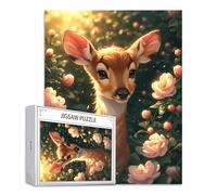 Puzzle Flor Puzzle 1500 Piezas Ciervo Rompecabezas Adultos Pieza de Madera Juegos, Entretenimiento En Familia Rompecabezas Jigsaw para a Partir de 14 Años, Juego De Decoración del Hogar Regalos S-696
