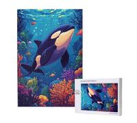 Puzzle Fondo del mar 4000 Piezas Ballena Grande Rompecabezas Adultos de Madera, Puzzles Juegos Divertidos/Relajantes/Desafiantes para Adultos y Principiantes, Como Regalo para Amigos y Familia 2T-1759