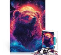 Puzzle for Adults and teenagers1000 Pieces Celestial Bear of The Starlit Moon Made of Cardboard Suitable for People Aged 14 and Above Quiz Game Fun at Home Activities, Birthday Present,Travel Gifts。