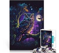 Puzzle for Adults and teenagers1000 Pieces Owl in Night Forrest Suitable for People Aged 14 and Above Each Piece is Unique - Fun and challenging Game for The Whole Ideas。