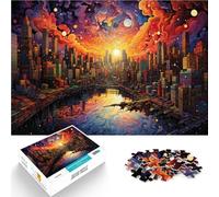 Puzzle for Adults and teenagers1000 Pieces Psychedelic City Art Suitable for People Aged 14 and Above Each Piece is Unique - Fun and challenging Game for The Whole Ideas。