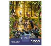 Puzzle Forest Lobo Pack De 1000 Piezas Rompecabezas Adultos De 1000 Piezas Pintura Entretenimiento Creativo 52x38cm/1000pcs